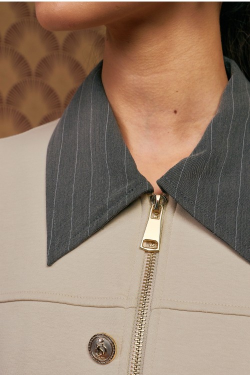 Arsel Bomber Jacket In Light Nude