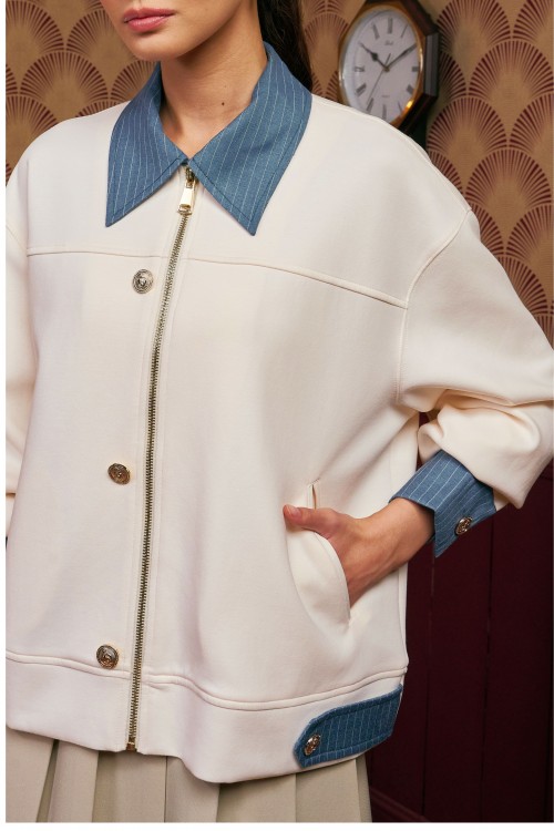 Arsel Bomber Jacket In Ivory