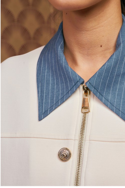 Arsel Bomber Jacket In Ivory