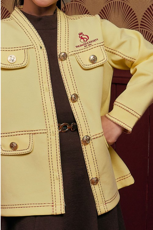 Darla Cardigan (kids) In Butter Yellow