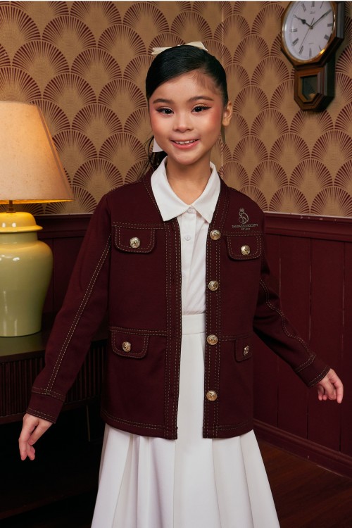 Darla Cardigan (kids) In Dark Wine