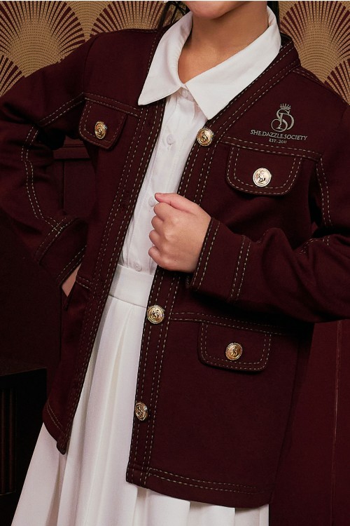 Darla Cardigan (kids) In Dark Wine