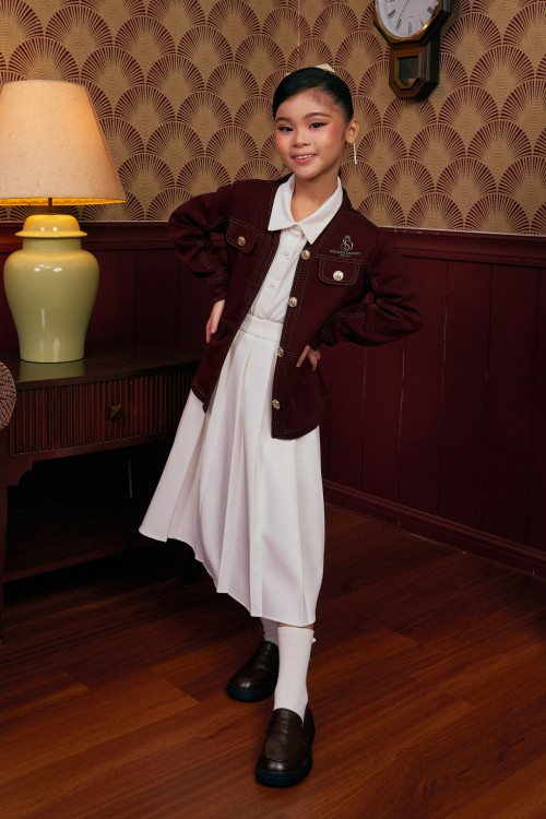 Darla Cardigan (kids) In Dark Wine