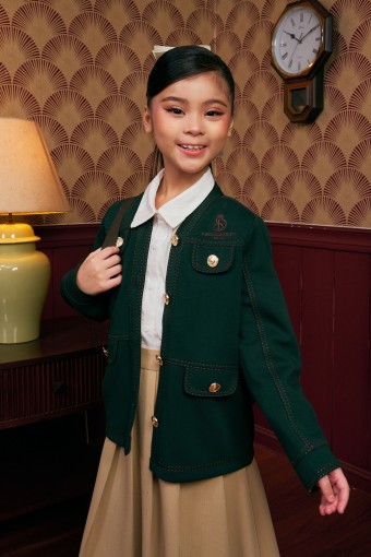 Darla Cardigan (kids) In Forest Green