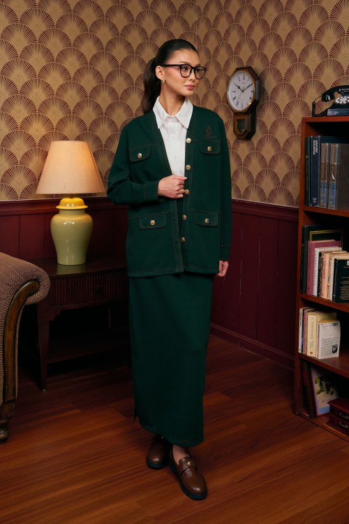 Darla Cardigan Set In Forest Green