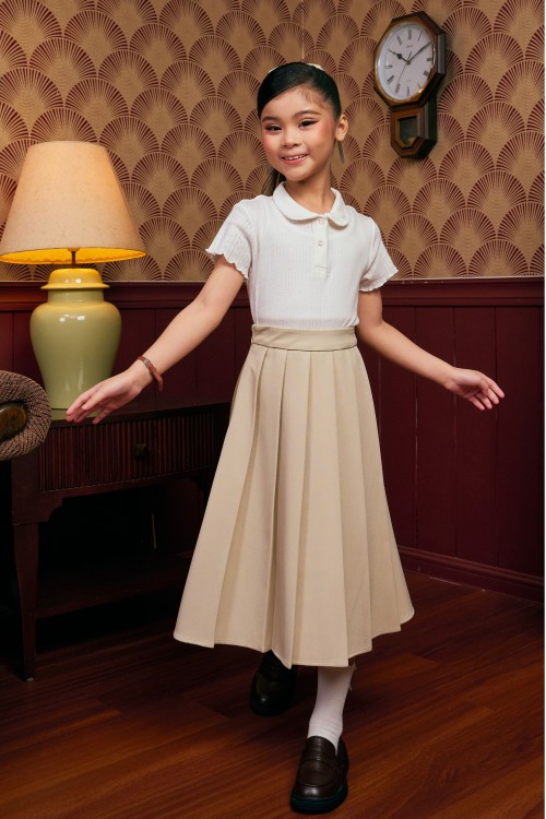 Thalia Mini Skirt In Sand Beige