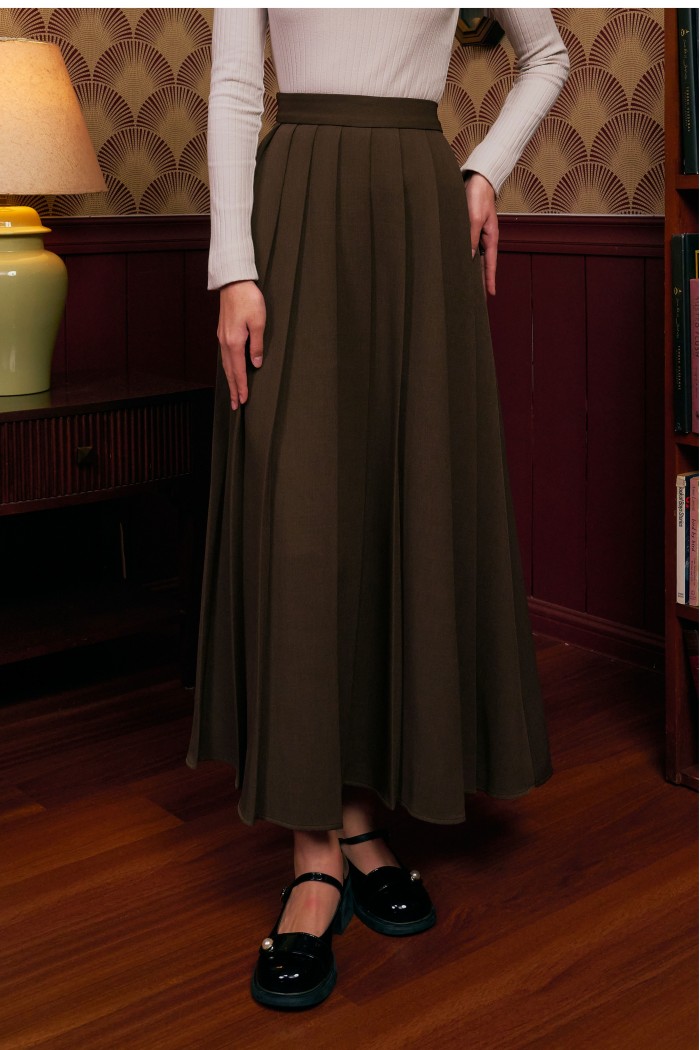 Thalia Skirt In Cedar Brown