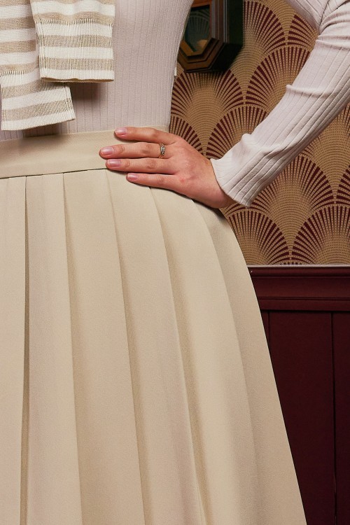 Thalia Skirt In Sand Beige