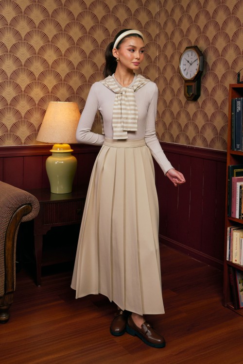 Thalia Skirt In Sand Beige