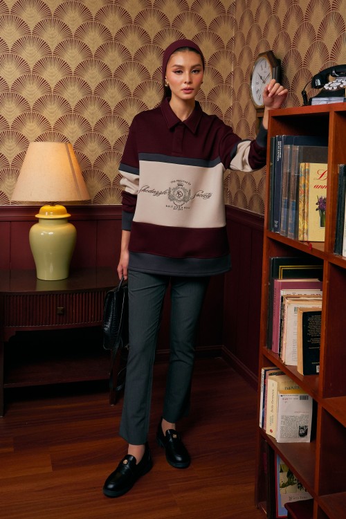 Usher Unisex Jumper In Burgundy