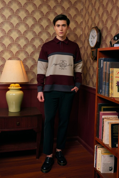 Usher Unisex Jumper In Burgundy