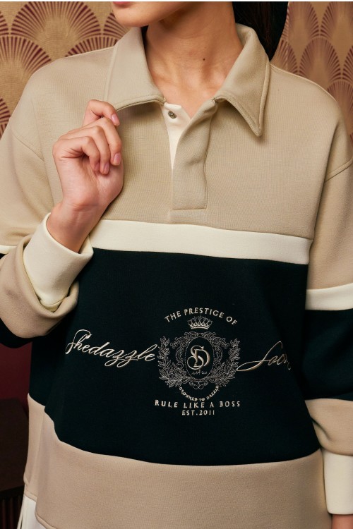 Usher Unisex Jumper In Tan Brown