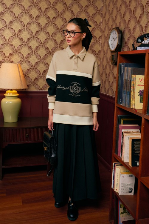 Usher Unisex Jumper In Tan Brown