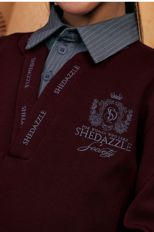 Faith Pullover Top (kids) In Burgundy