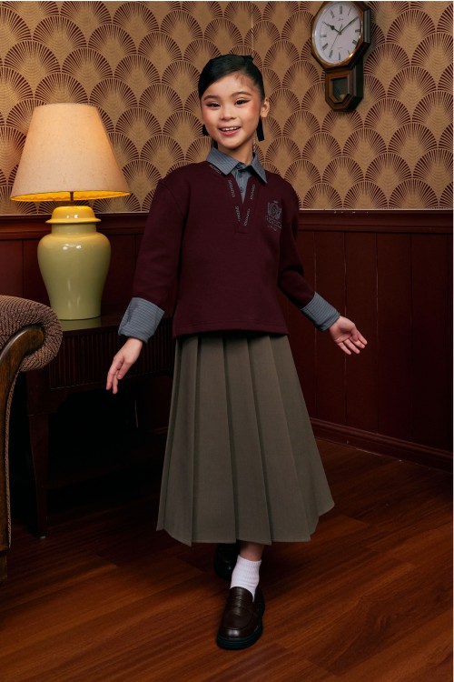 Faith Pullover Top (kids) In Burgundy