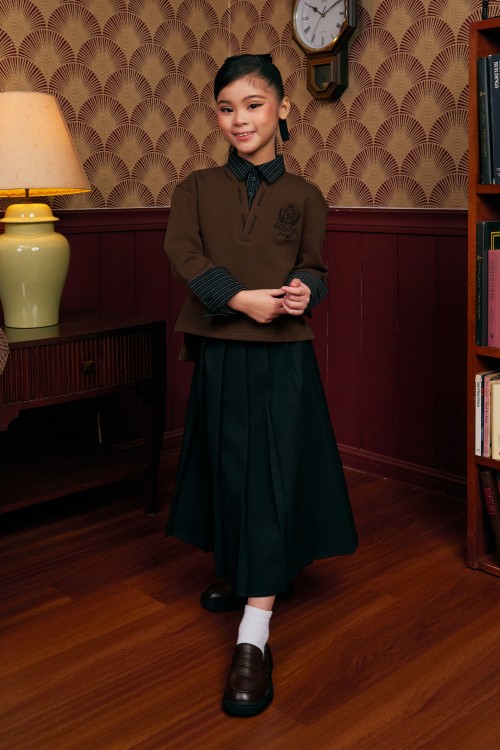 Faith Pullover Top (kids) In Dark Brown