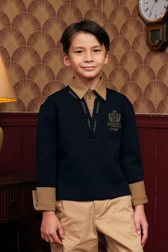 Faith Pullover Top (kids) In Navy Blue