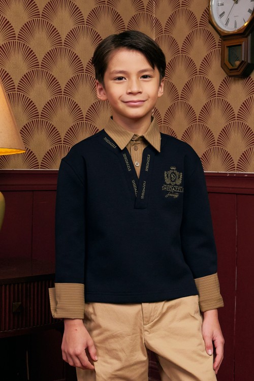 Faith Pullover Top (kids) In Navy Blue