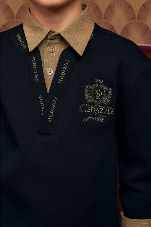 Faith Pullover Top (kids) In Navy Blue