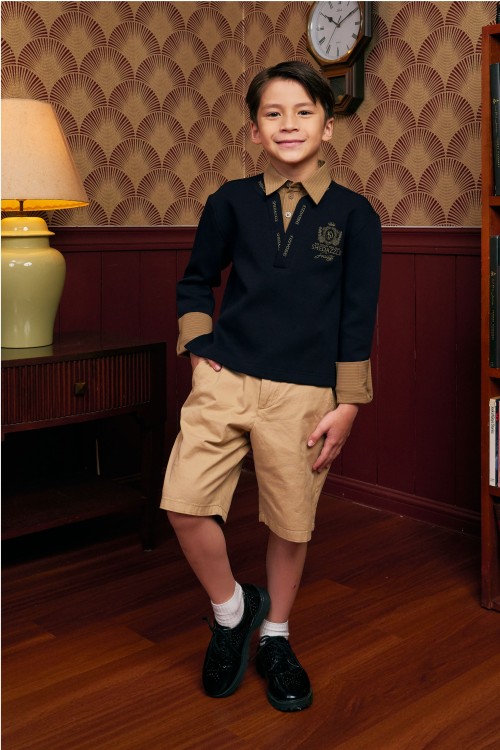 Faith Pullover Top (kids) In Navy Blue