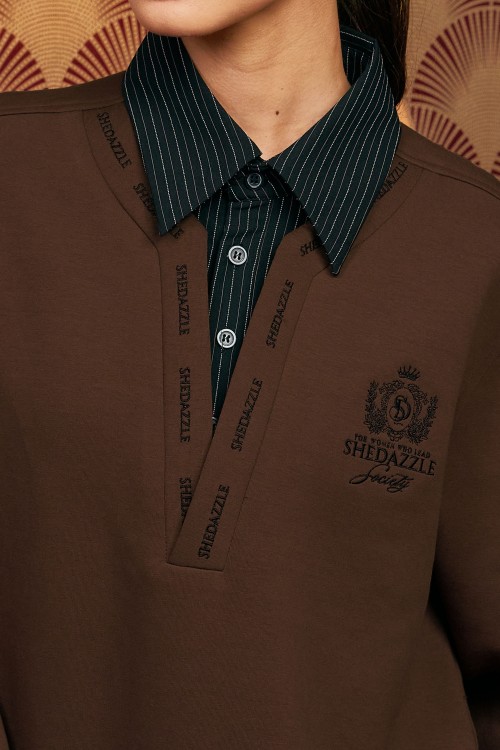 Faith Pullover Top In Dark Brown