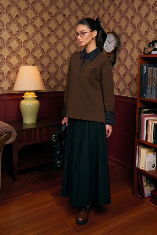 Faith Pullover Top In Dark Brown