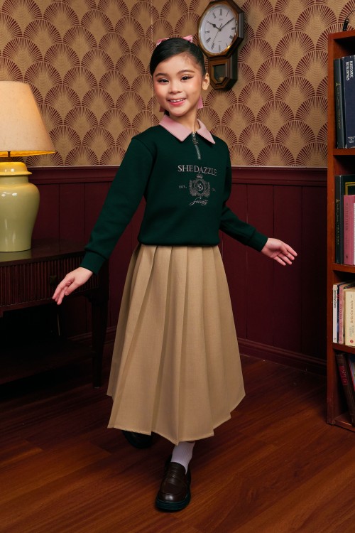 Ivara Half Zipper Jumper (kids) In Emerald Green