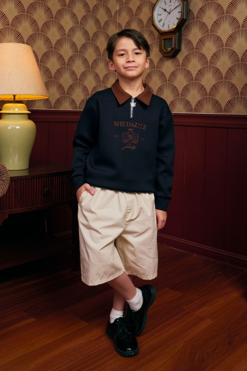 Ivara Half Zipper Jumper (kids) In Navy Blue