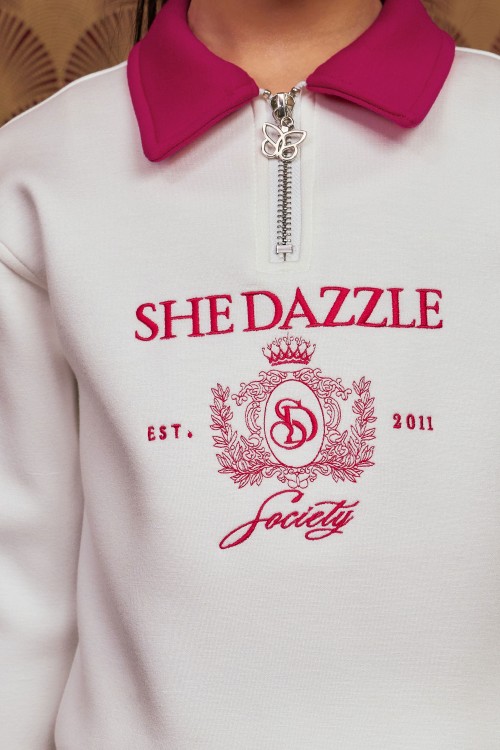 Ivara Half Zipper Jumper (kids) In Off White