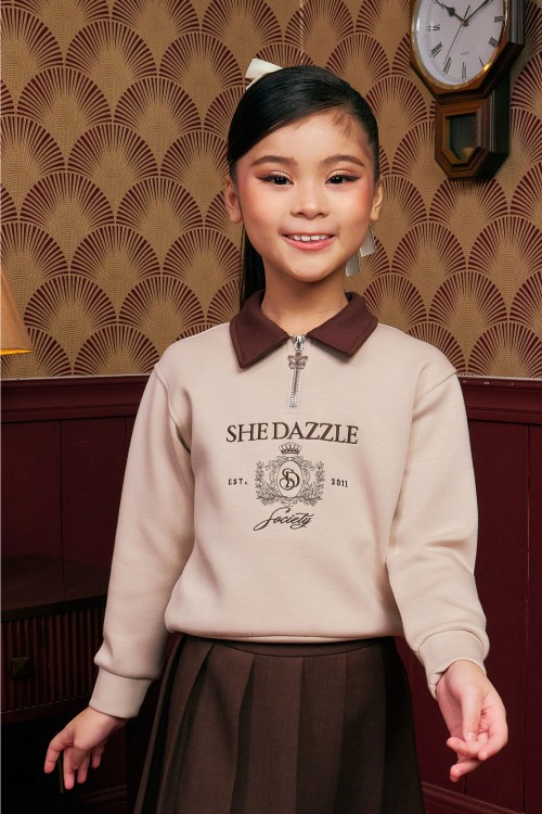Ivara Half Zipper Jumper (kids) In Sweet Jasmine
