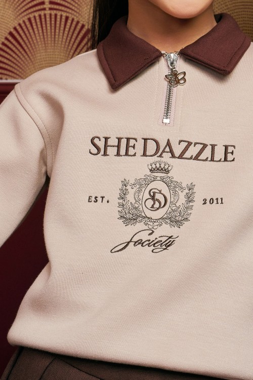 Ivara Half Zipper Jumper (kids) In Sweet Jasmine