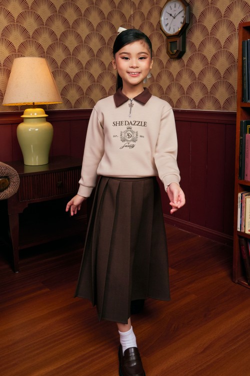 Ivara Half Zipper Jumper (kids) In Sweet Jasmine