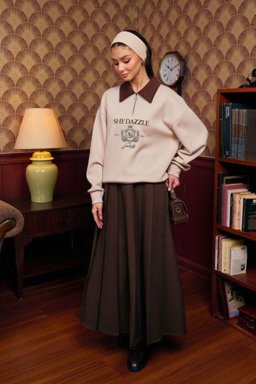 Ivara Half Zipper Jumper In Sweet Jasmine