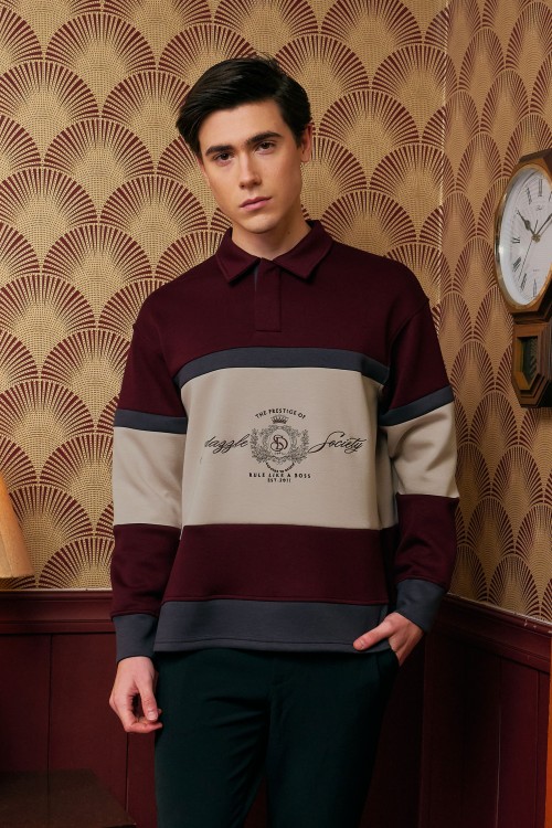 Usher Unisex Jumper In Burgundy