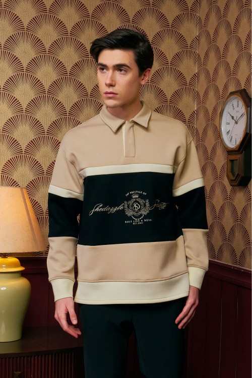 Usher Unisex Jumper In Tan Brown