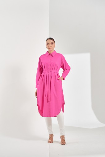 Aster Long Top In Punch Pink