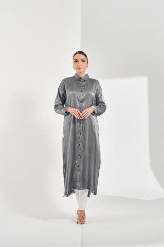 Mimosa Long Top In Dove Grey