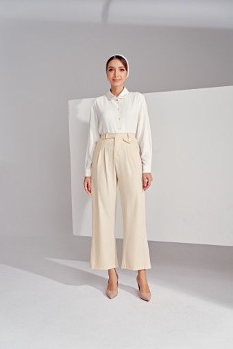 Cassia Pants In Warm Ivory