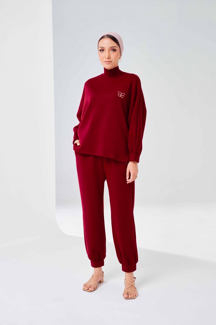 Ae-Ra Set (Jogger Pants) In Wine Berry