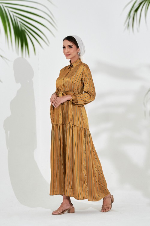 Deelerina Dress In Golden Brown